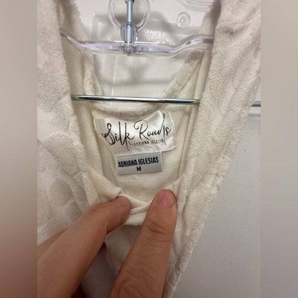 Silk Roads By Adriana Iglesias Wendi Terry Maxi Dress In White Bridal Cutout M - Picture 3 of 8